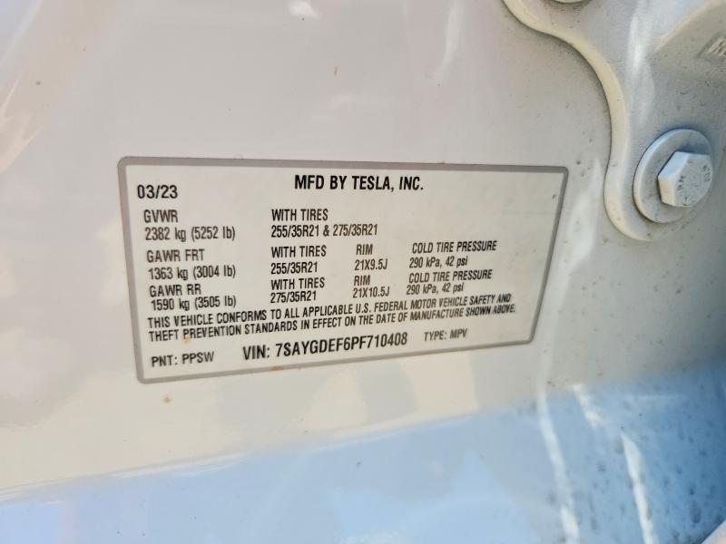 Продаж на аукціоні авто 2023 Tesla Model Y, vin: 7SAYGDEF6PF710408, номер лоту: 60640746