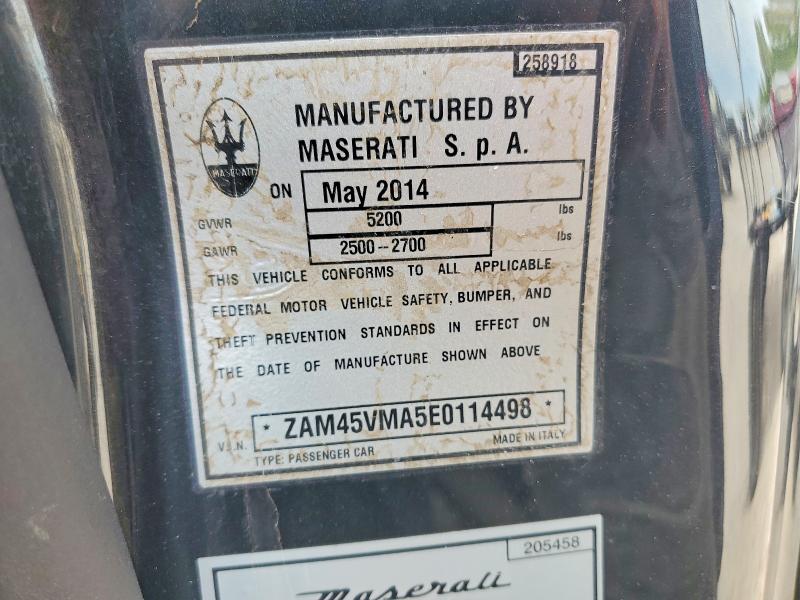 2014 Maserati Granturismo მანქანა იყიდება აუქციონზე, vin: ZAM45VMA5E0114498, აუქციონის ნომერი: 62929036
