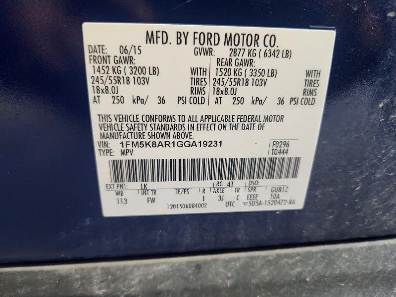 Продажа на аукционе авто 2016 Ford Explorer, vin: 1FM5K8AR1GGA19231, номер лота: 60073386