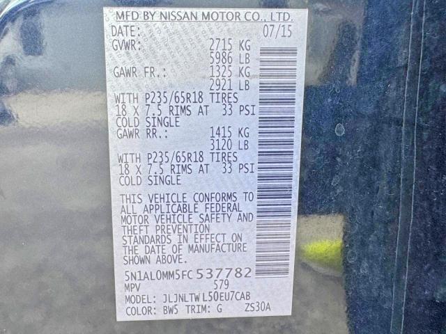 Продажа на аукционе авто 2015 Infiniti Qx60, vin: 5N1AL0MM5FC537782, номер лота: 59991126