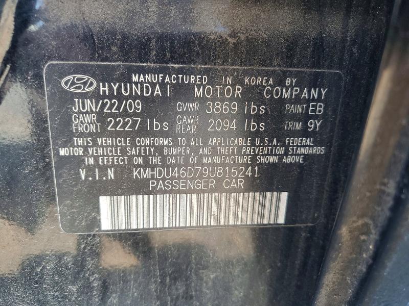 62601876 :رقم المزاد ، KMHDU46D79U815241 vin ، 2009 Hyundai Elantra مزاد بيع