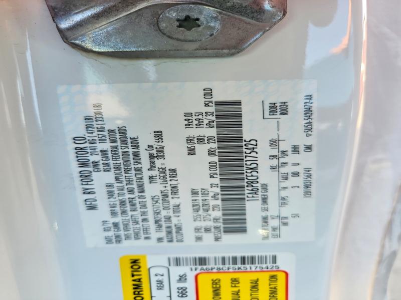 Продаж на аукціоні авто 2019 Ford Mustang, vin: 1FA6P8CF5K5175425, номер лоту: 60705146