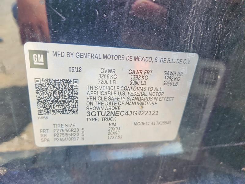 Aukcja sprzedaży 2018 Gmc Sierra, vin: 3GTU2NEC4JG422121, numer aukcji: 60972396
