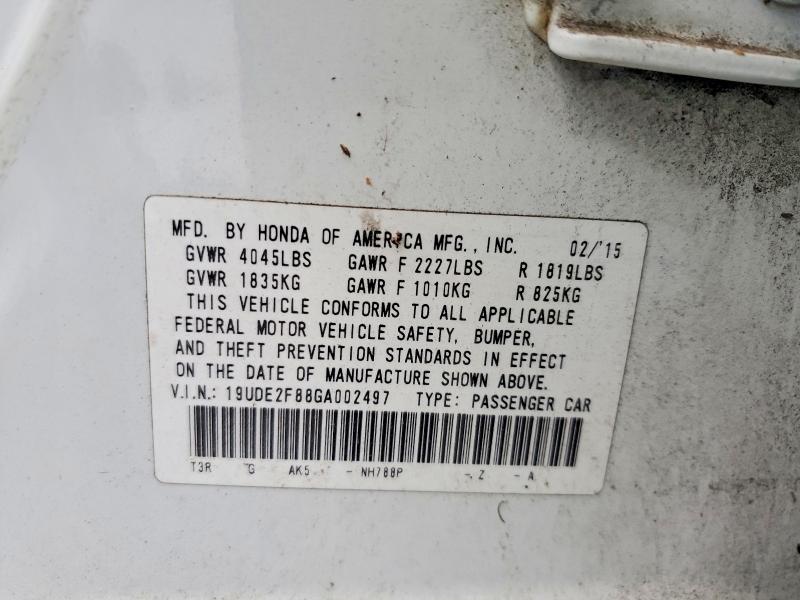59777116 :رقم المزاد ، 19UDE2F88GA002497 vin ، 2016 Acura Ilx مزاد بيع
