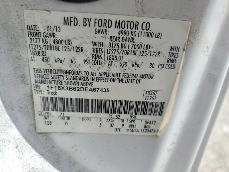 2013 Ford F350 მანქანა იყიდება აუქციონზე, vin: 1FT8X3B62DEA67435, აუქციონის ნომერი: 59973066