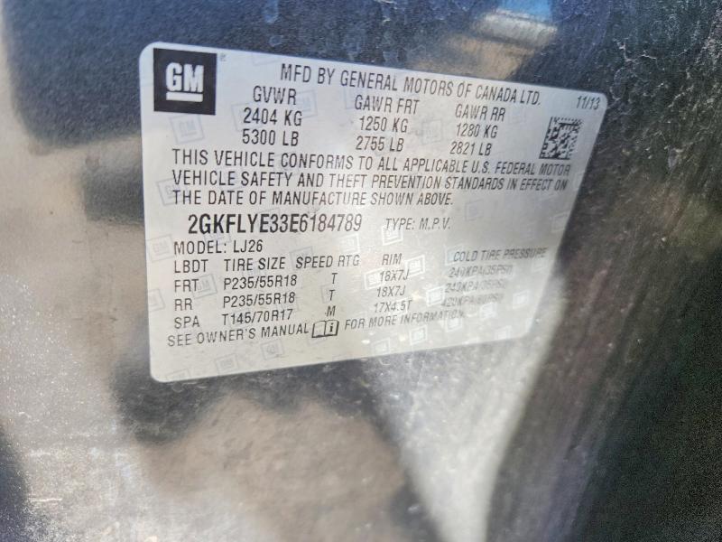 Aukcja sprzedaży 2014 Gmc Terrain, vin: 2GKFLYE33E6184789, numer aukcji: 60678796