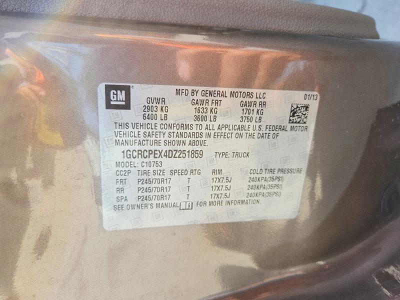 62088076 :رقم المزاد ، 1GCRCPEX4DZ251859 vin ، 2013 Chevrolet Silverado مزاد بيع