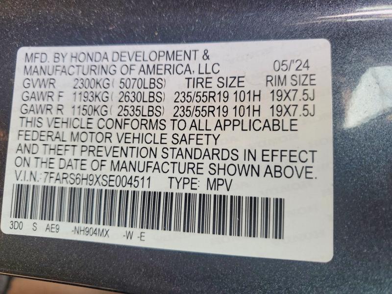 2025 Honda Cr-v მანქანა იყიდება აუქციონზე, vin: 7FARS6H9XSE004511, აუქციონის ნომერი: 60765046