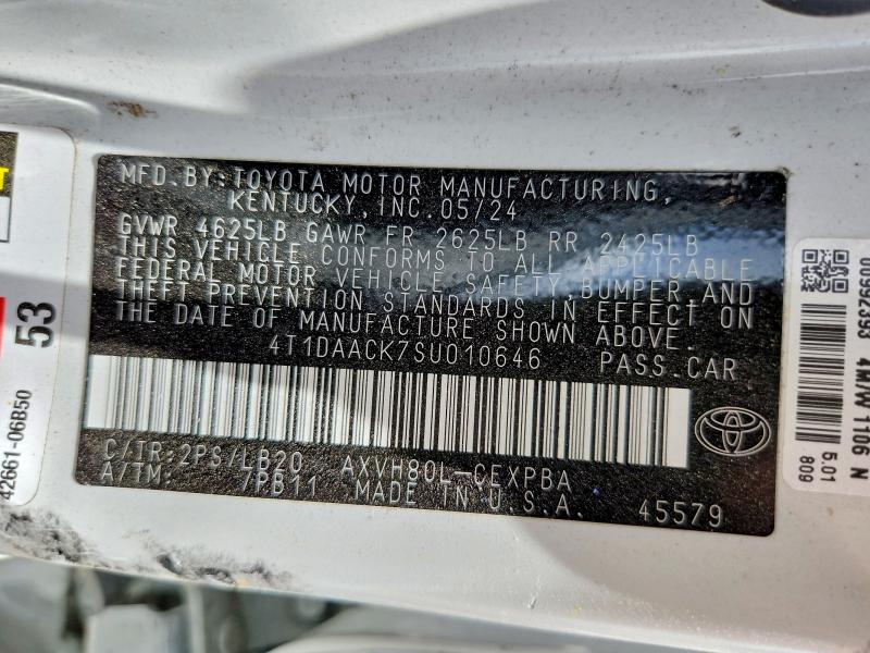 Продажа на аукционе авто 2025 Toyota Camry, vin: 4T1DAACK7SU010646, номер лота: 61877036