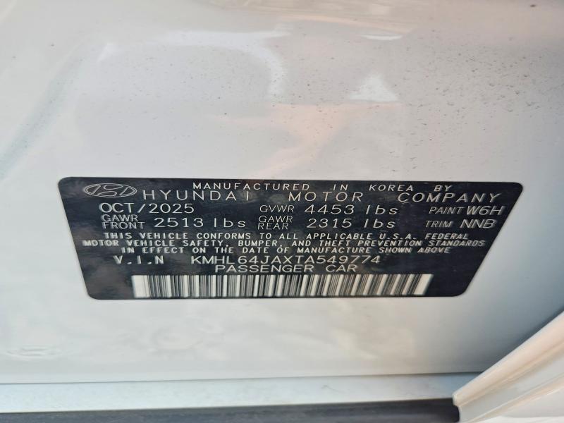 61053706 :رقم المزاد ، KMHL64JAXTA549774 vin ، 2026 Hyundai Sonata مزاد بيع