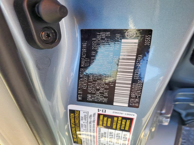 2008 Toyota Avalon მანქანა იყიდება აუქციონზე, vin: 4T1BK36B78U271862, აუქციონის ნომერი: 62100796