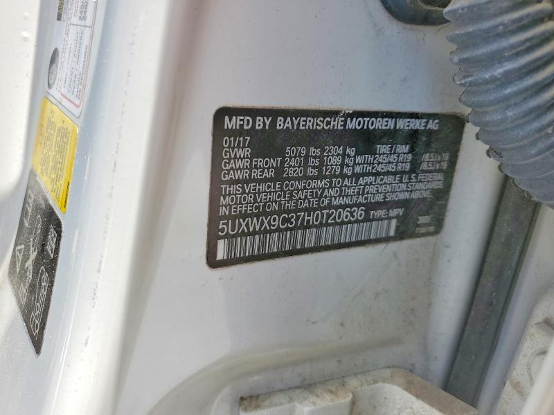 Продаж на аукціоні авто 2017 Bmw X3, vin: 5UXWX9C37H0T20636, номер лоту: 58207096
