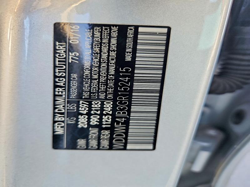 Aukcja sprzedaży 2016 Mercedes-benz C, vin: WDDWF4JB3GR152415, numer aukcji: 62094036