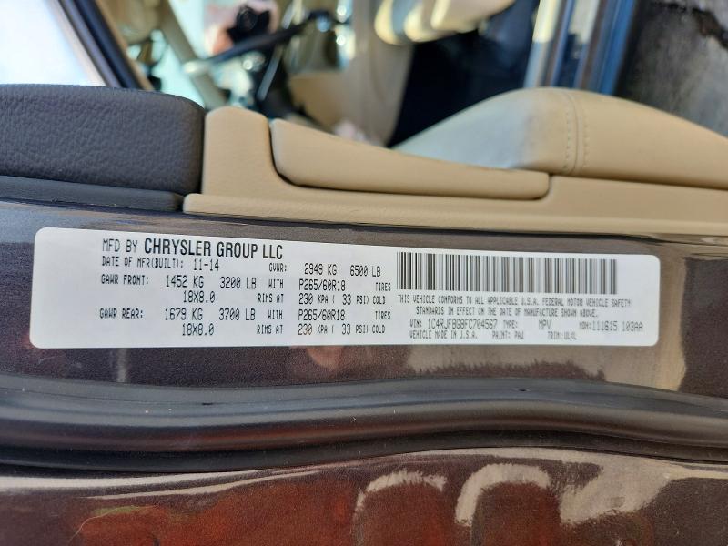 Продаж на аукціоні авто 2015 Jeep Grand Cherokee, vin: 1C4RJFBG8FC704567, номер лоту: 85623205
