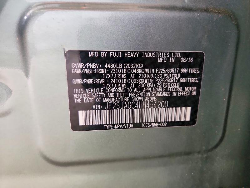 Aukcja sprzedaży 2017 Subaru Forester, vin: JF2SJAGC4HH454200, numer aukcji: 59586806