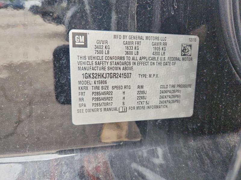 Aukcja sprzedaży 2016 Gmc Yukon Xl, vin: 1GKS2HKJ7GR241507, numer aukcji: 59906106