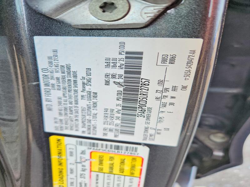 Aukcja sprzedaży 2020 Ford Fusion, vin: 3FA6P0CD5LR127857, numer aukcji: 62628396