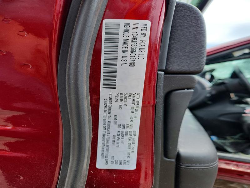 63158176 :رقم المزاد ، 1C4RJFBG6NC167180 vin ، 2022 Jeep Grand Cherokee مزاد بيع