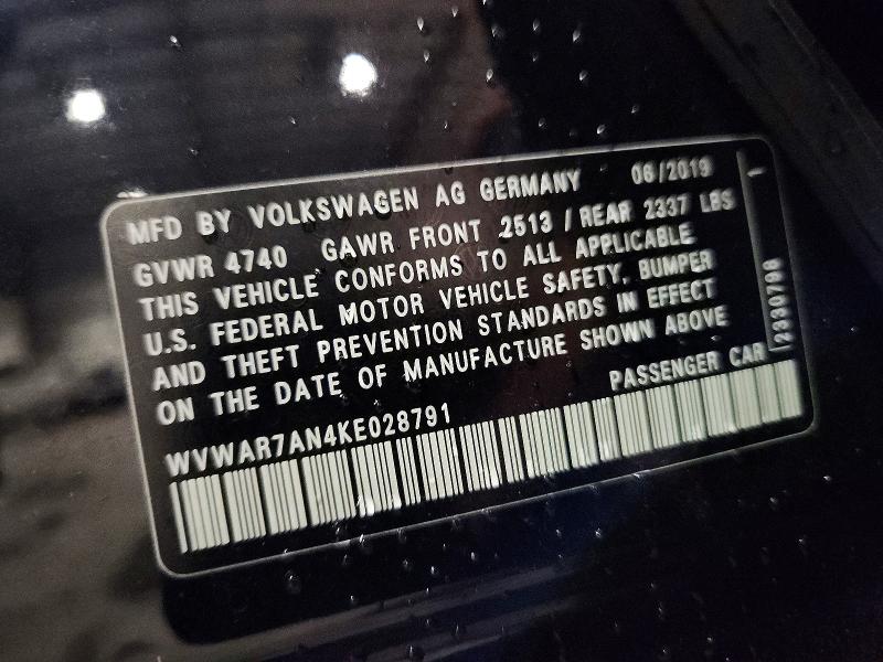 Aukcja sprzedaży 2019 Volkswagen Arteon, vin: WVWAR7AN4KE028791, numer aukcji: 61425516