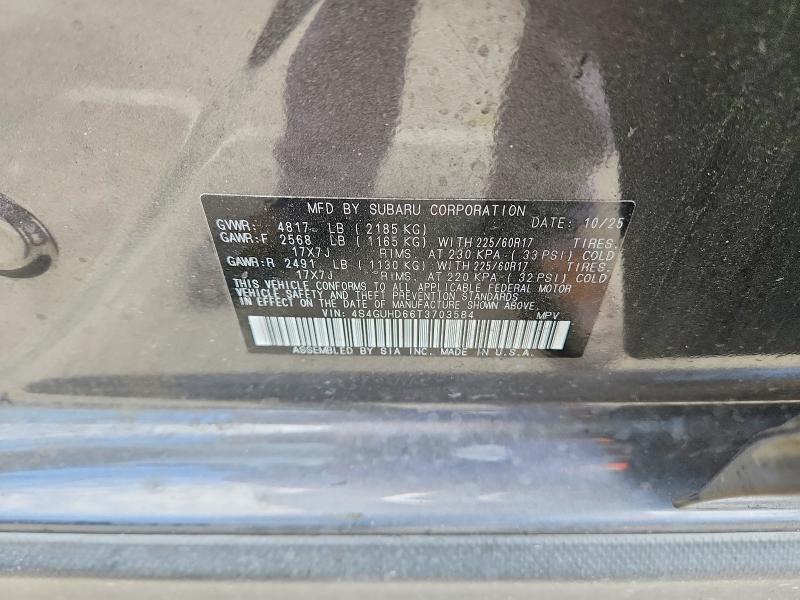 2026 Subaru Crosstrek მანქანა იყიდება აუქციონზე, vin: 4S4GUHD66T3703584, აუქციონის ნომერი: 62006156