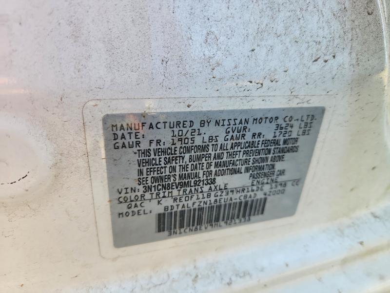 2021 Nissan Versa მანქანა იყიდება აუქციონზე, vin: 3N1CN8EV9ML921338, აუქციონის ნომერი: 59803296