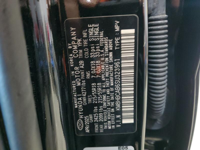 60755856 :رقم المزاد ، KM8HBCAB6SU323961 vin ، 2025 Hyundai Kona مزاد بيع