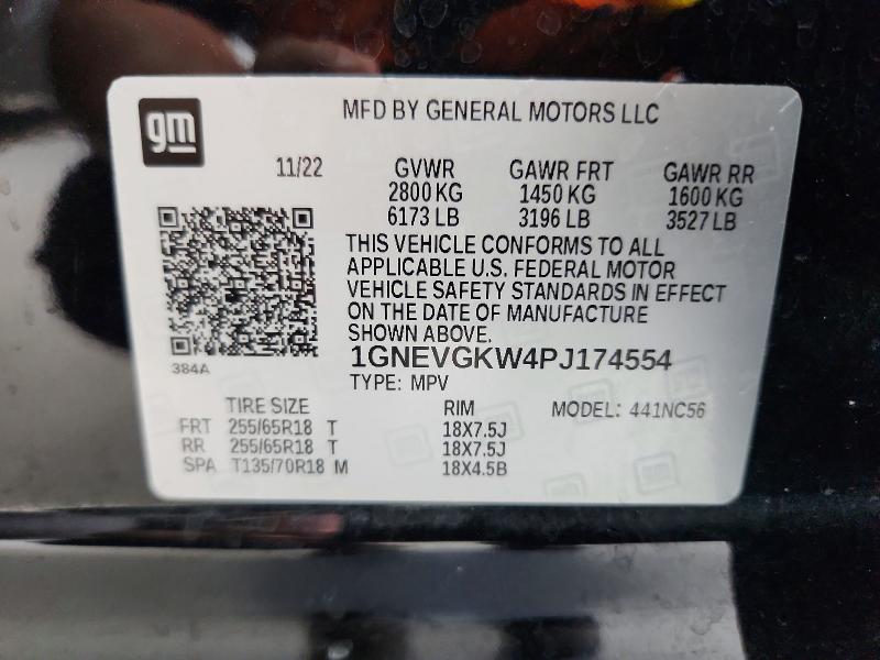 Продаж на аукціоні авто 2023 Chevrolet Traverse, vin: 1GNEVGKW4PJ174554, номер лоту: 62541146