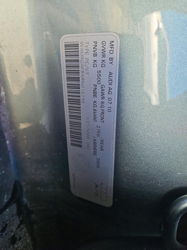 60605886 :رقم المزاد ، WAU4GAFBXBN016298 vin ، 2011 Audi A6 مزاد بيع