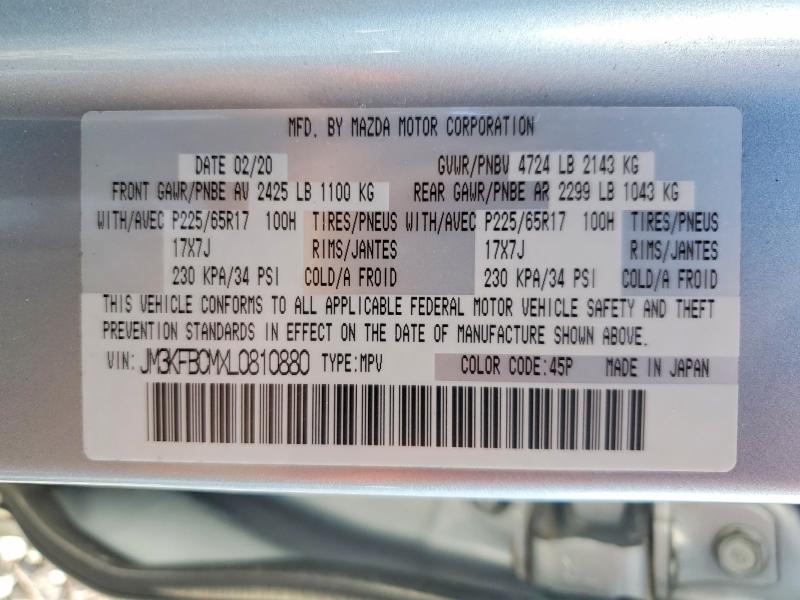 61175716 :رقم المزاد ، JM3KFBCMXL0810880 vin ، 2020 Mazda Cx-5 مزاد بيع