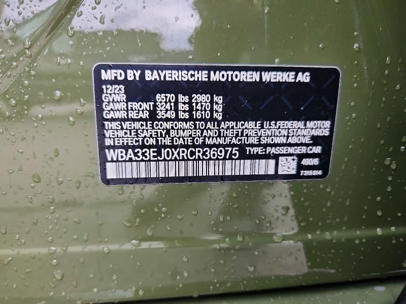 Aukcja sprzedaży 2024 Bmw 760, vin: WBA33EJ0XRCR36975, numer aukcji: 62487156