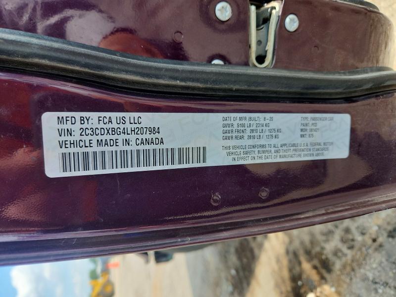 59698616 :رقم المزاد ، 2C3CDXBG4LH207984 vin ، 2020 Dodge Charger مزاد بيع