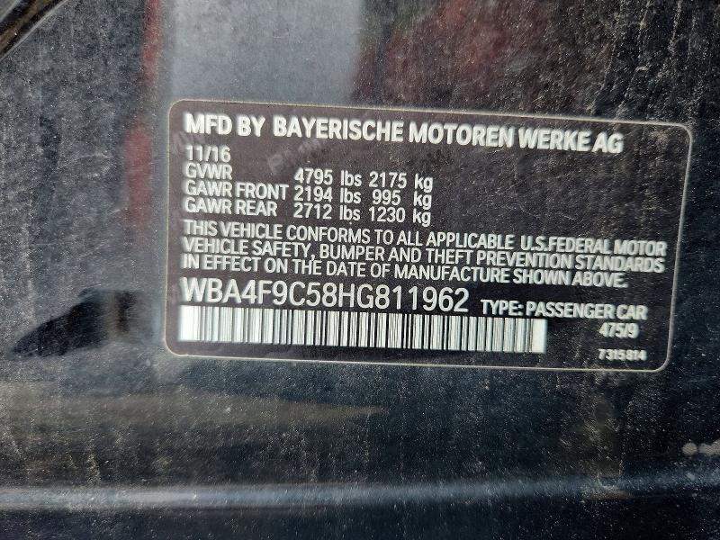 Продажа на аукционе авто 2017 Bmw 430xi, vin: WBA4F9C58HG811962, номер лота: 61888936