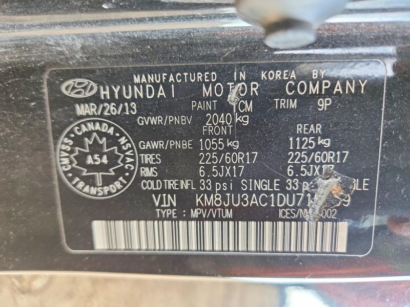 Продажа на аукционе авто 2013 Hyundai Tucson, vin: KM8JU3AC1DU718959, номер лота: 60828756