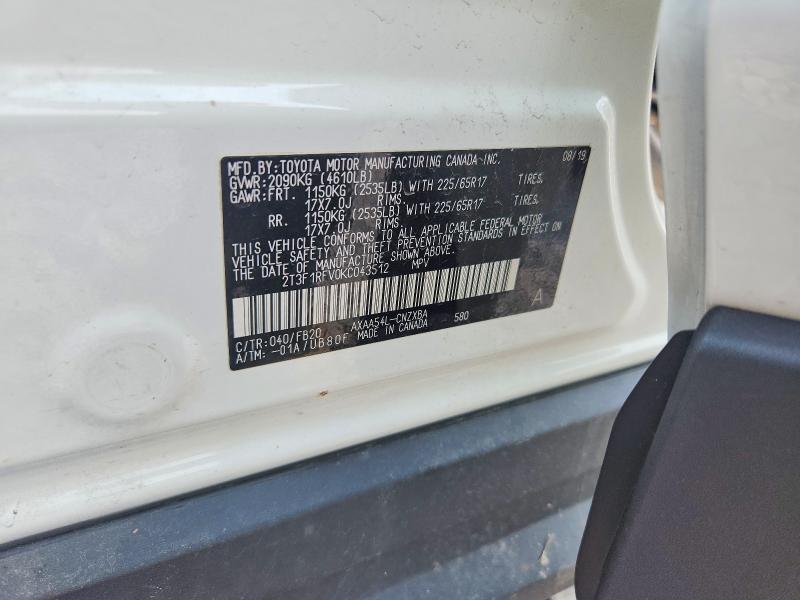 Продажа на аукционе авто 2019 Toyota Rav4, vin: 2T3F1RFV0KC043512, номер лота: 61287856