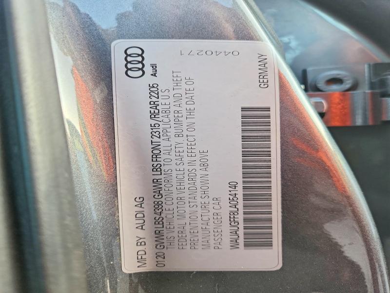61674236 :رقم المزاد ، WAUAUGFF8LA054140 vin ، 2020 Audi A3 مزاد بيع