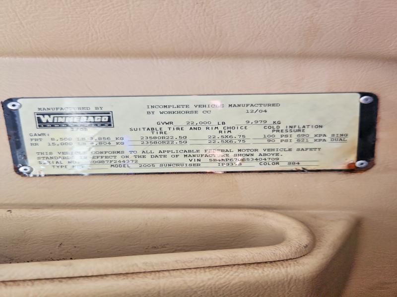 Продаж на аукціоні авто 2005 Winnebago Suncruiser, vin: 5B4MP67G653404709, номер лоту: 61211736