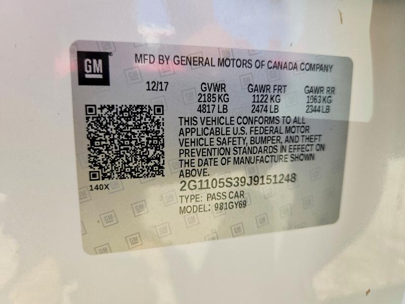 Продажа на аукционе авто 2018 Chevrolet Impala, vin: 2G1105S39J9151248, номер лота: 60713776