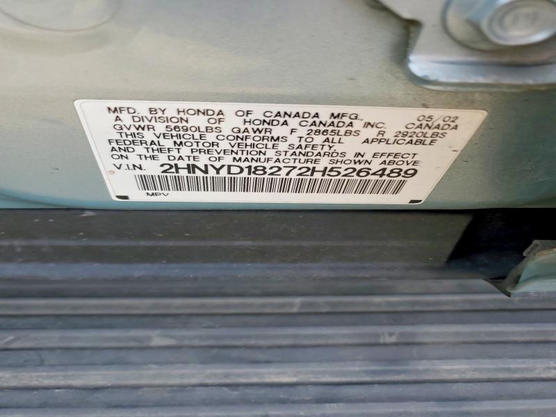 Aukcja sprzedaży 2002 Acura Mdx, vin: 2HNYD18272H526489, numer aukcji: 60454986