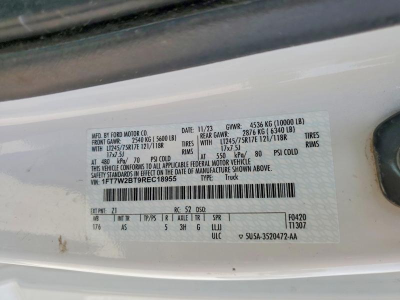 2024 Ford F250 მანქანა იყიდება აუქციონზე, vin: 1FT7W2BT9REC18955, აუქციონის ნომერი: 59862746