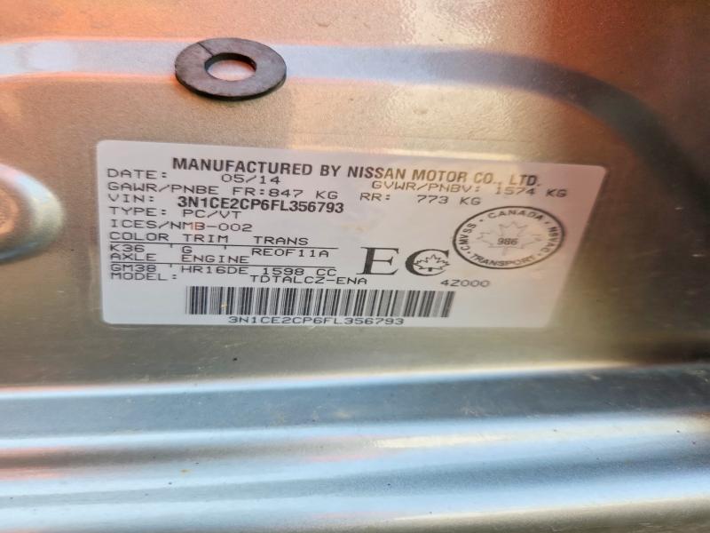 Aukcja sprzedaży 2015 Nissan Versa Note, vin: 3N1CE2CP6FL356793, numer aukcji: 61814796