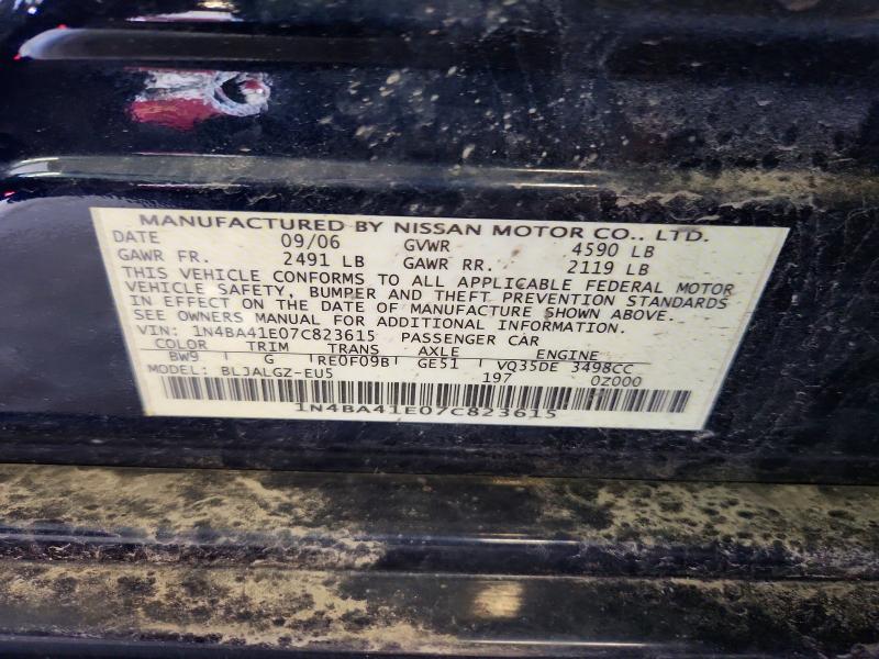Продаж на аукціоні авто 2007 Nissan Maxima, vin: 1N4BA41E07C823615, номер лоту: 55333296