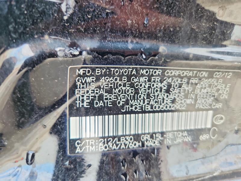 Aukcja sprzedaży 2013 Lexus Gs, vin: JTHCE1BL0D5002902, numer aukcji: 59853166