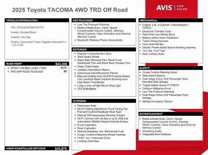 60215806 :رقم المزاد ، 3TMLB5JN0SM134473 vin ، 2025 Toyota Tacoma مزاد بيع