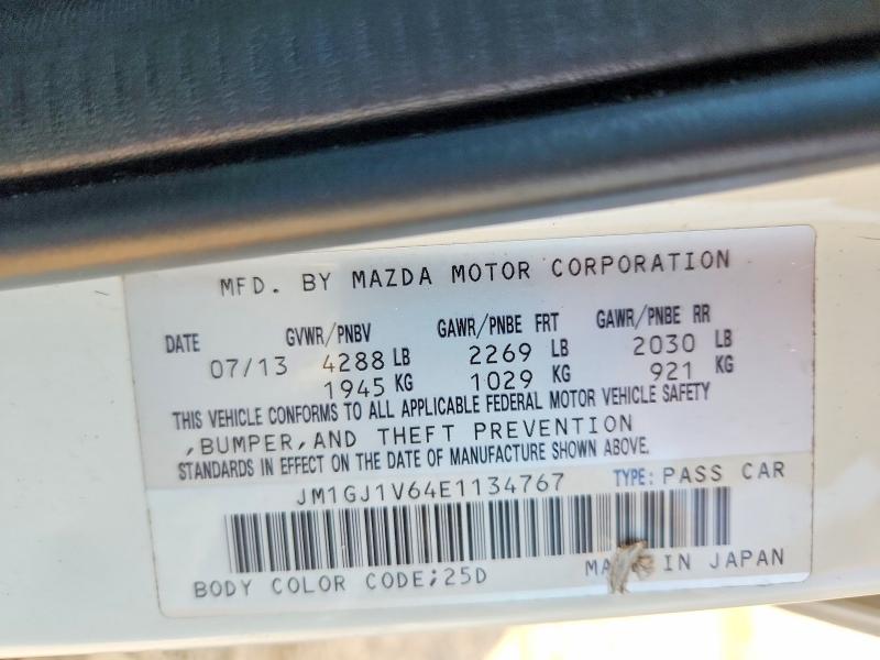 Aukcja sprzedaży 2014 Mazda 6, vin: JM1GJ1V64E1134767, numer aukcji: 61995266