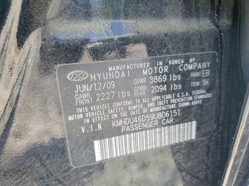 Продажа на аукционе авто 2009 Hyundai Elantra, vin: KMHDU46D59U806151, номер лота: 60812916
