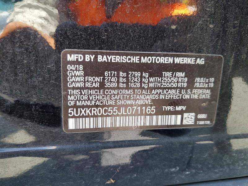 60931776 :رقم المزاد ، 5UXKR0C55JL071165 vin ، 2018 Bmw X5 مزاد بيع