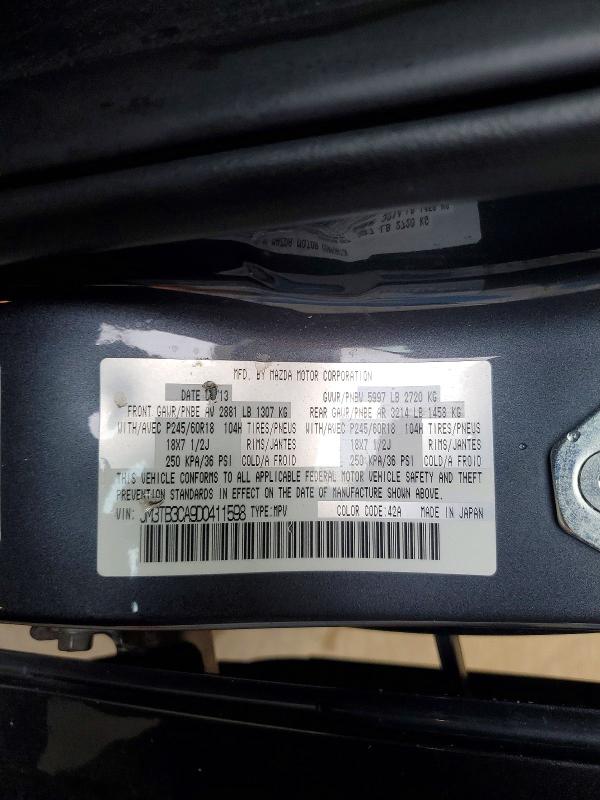 Продажа на аукционе авто 2013 Mazda Cx-9, vin: JM3TB3CA9D0411598, номер лота: 62219866
