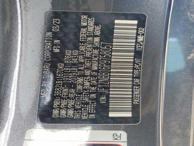 2023 Toyota Gr86 მანქანა იყიდება აუქციონზე, vin: JF1ZNBB16P9758057, აუქციონის ნომერი: 59729906