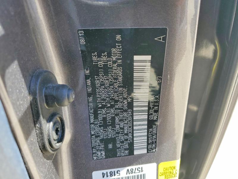 Продажа на аукционе авто 2013 Toyota Sienna, vin: 5TDKK3DC3DS397649, номер лота: 59231996