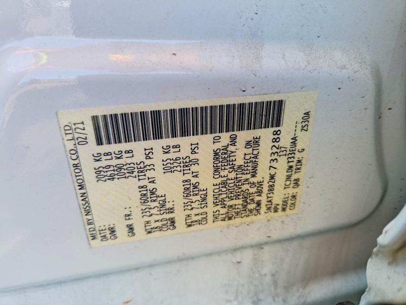 59250776 :رقم المزاد ، 5N1AT3BB2MC733288 vin ، 2021 Nissan Rogue مزاد بيع